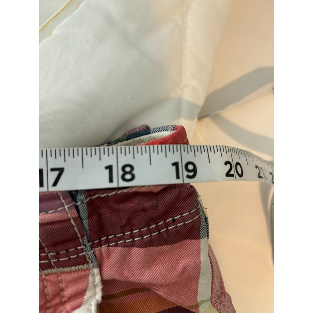 Abercrombie & Fitch Chino Shorts Mens 36 Multicolor 100% Cotton Plaid Button Fly - Picture 9 of 12